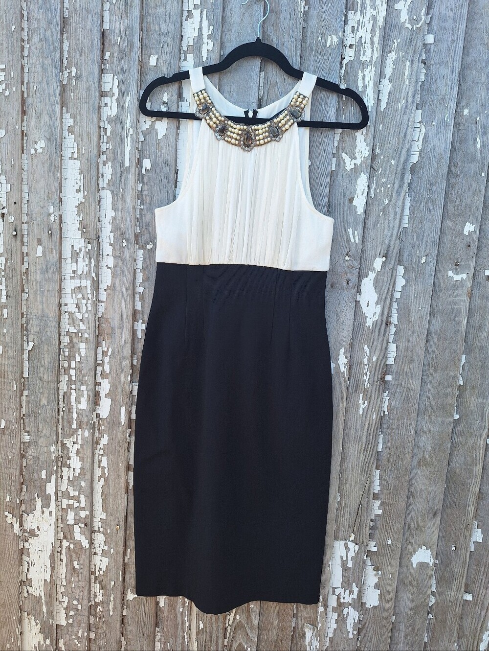 Maria Bianca Nero Silk Charmeuse Jewel Neck Midi Dress Size Large